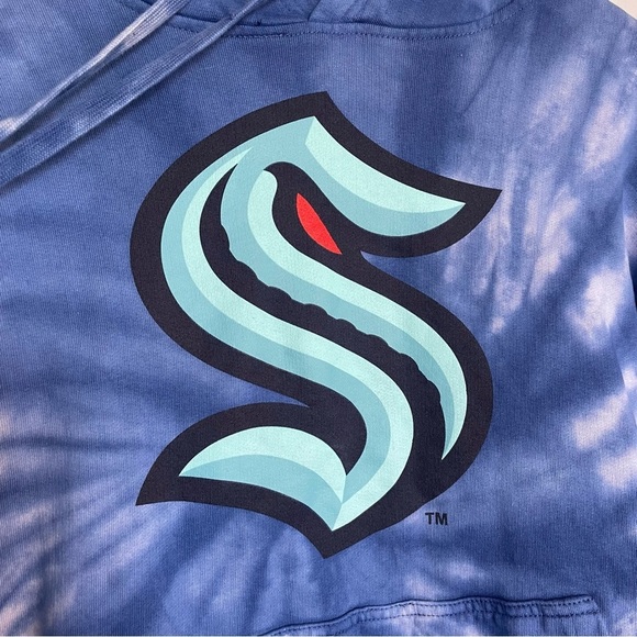 SEATTLE KRAKEN CALHOUN NHL Men’s Blue Tie Dye Hoodie Sweatshirt Size Small - Picture 6 of 14